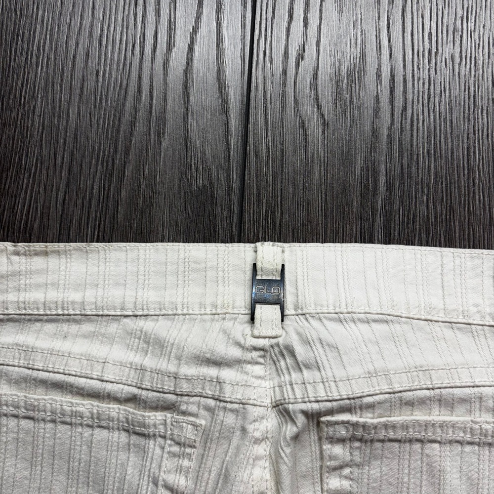 Vintage Y2K GLO White Textured Stripe Capri 30W Pants Mid Rise Cropped Trousers - Picture 5 of 9